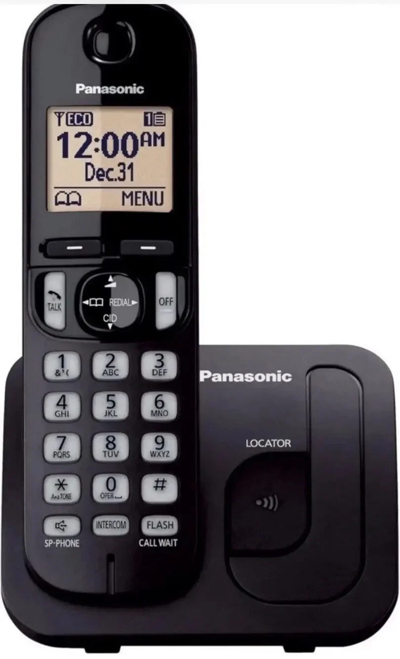 Panasonic KX-TGC200B Cordless Phone Black 1.6” Backlit Speakerphone Call Block